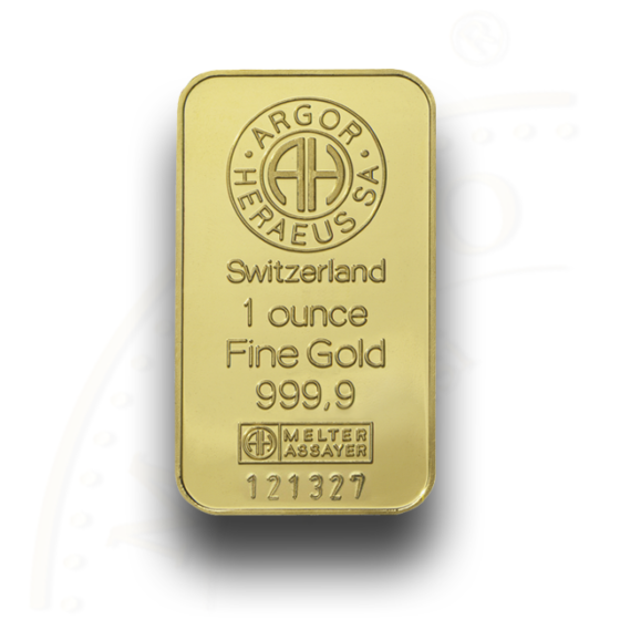31,1035 g, Zlatna poluga, Argor Heraeus - čistoća 999,9 / 1000