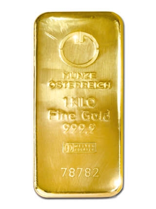1000 g, Zlatna poluga, Münze Österreich / Heraeus / Argor Heraeus - čistoća 999,9 / 1000